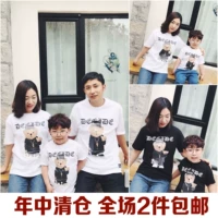 Gấu cha mẹ ngắn tay áo 2018 Hàn Quốc gia đình của ba phụ huynh tải phụ nữ phụ nữ nam giới và phụ nữ trẻ em mùa hè của trẻ em t- shirt kinh doanh quần áo trẻ em
