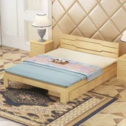 Cung cấp hướng dẫn cài đặt video 1,5 m thông 2 người giường gỗ gỗ rắn giường đôi 1.8 giường tối giản hiện đại