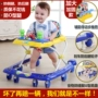 Bé sơ sinh con toddler walker 6 7-18 tháng con đa chức năng chống rollover tay đẩy có thể mất âm nhạc xe đẩy gấp gọn cho bé