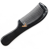 Pure Natural Real Yak Rongs Black Comb, классическая ручка расчесывание як -рогатого расческа hcy906b