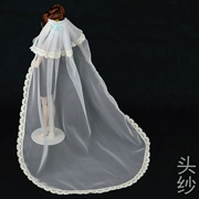 Độc quyền tùy chỉnh 30cm váy búp bê váy cưới phụ kiện sang trọng giấc mơ siêu dài mũ mạng che mặt