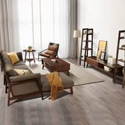 Bắc Âu vải sofa gỗ rắn TV tủ cà phê bàn ​​bên giải trí ghế đơn lưu trữ tủ phòng khách kết hợp đồ nội thất - Bộ đồ nội thất