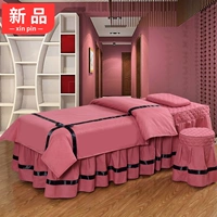 Màu sắc đơn giản vẻ đẹp giường bìa bốn bộ của beauty salon massage giường massage da đặc biệt cotton trải giường cover quilt cover mẫu ga giường spa