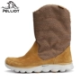 Pháp Pelliot và ngoài trời tuyết khởi động nữ non-slip thoải mái cộng với nhung casual boots dài ấm cao của phụ nữ khởi động giay bao ho lao dong