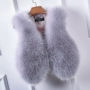 Phiên bản tiếng Hàn mới của vest giả lông thú hoang dã đoạn ngắn nữ lông thú cáo cáo lông thỏ lông vest vest áo dạ lông cừu hàn quốc