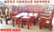 Đồ nội thất bằng gỗ gụ Ming và Qing đồ cổ gỗ hồng mộc Miến Điện Warring States ghế sofa phòng khách 12 cm 10 mảnh đặt - Bộ đồ nội thất