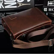 Original Crazy Horse Leather Men Bag Men Casual Vintage Shoulder Shoulder Bag Double twist lock thiết kế theo xu hướng túi chéo