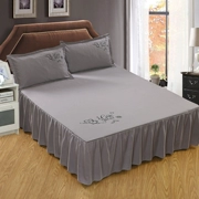 Hàn quốc Simmons Giường Cover Bed Váy Giường Đặt Mảnh Duy Nhất Tinh Khiết Sắc Tố Màu Gió Đơn Giản Tấm Trượt 1.5 m1.8 m Giường Gạo
