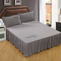 Hàn quốc Simmons Giường Cover Bed Váy Giường Đặt Mảnh Duy Nhất Tinh Khiết Sắc Tố Màu Gió Đơn Giản Tấm Trượt 1.5 m1.8 m Giường Gạo ga giường viền ren