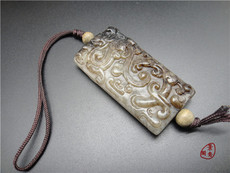 Ювелирные изделия и полуфабрикаты 〓双螭龙玉勒子〓清代螭龙纹老玉勒子手把件古玩古董老物件老玉器