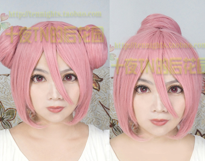 taobao agent Ten Night TN pink tobacco powder bag short hair plus hair bag cosplay wig