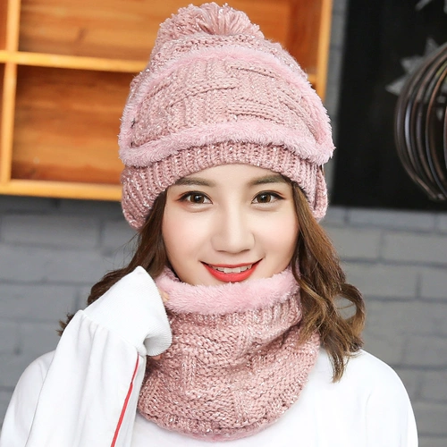 Зимняя шапка, универсальная трикотажная удерживающая тепло медицинская маска, утепленный шерстяной шарф, в корейском стиле