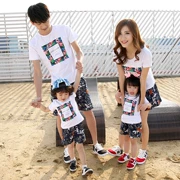 Một gia đình ba đứa con trong mùa hè nạp 2018 triều mới mẹ và con thời trang mẹ và con gái váy nhà đầy đủ giải trí Hàn Quốc