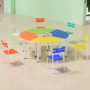 Nội thất trường học thư viện bàn đào tạo trẻ em bàn ghế kết hợp lớp học sửa chữa trẻ em vẽ bàn nghệ thuật cong - Nội thất giảng dạy tại trường 	tủ học sinh bằng gỗ	