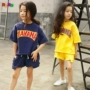 Bộ đồ trẻ em phiên bản Hàn Quốc 2019 hè mới cho bé gái quần short cotton hai dây Bộ đồ ngắn tay cho bé trai lớn - Trang phục dành cho cha mẹ và con quần áo gia đình giá rẻ
