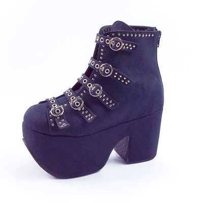 taobao agent Martens, high low boots platform, with spikes, punk style