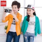 Hanbang humbgo ngoài trời chàng trai và cô gái da quần áo trẻ em quần áo chống nắng khô nhanh thể thao thoáng khí da áo gió