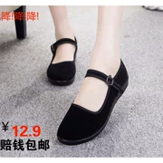 Cũ Bắc Kinh giày vải nữ giày làm việc phẳng nghi thức khách sạn mẹ giày khiêu vũ nông miệng vòng đầu giày thấp