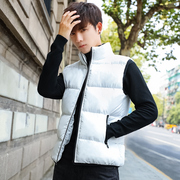 Mùa đông mới đứng cổ áo màu rắn đơn giản bông vest áo khoác nam xu hướng Hàn Quốc phiên bản của Harajuku phong cách casual thanh niên vest