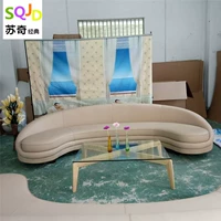 Đồ nội thất thiết kế Bắc Âu cổ điển đồ nội thất thời trang cong sofa trăng sofa giải trí phòng khách kinh doanh sofa sofa gỗ hiện đại