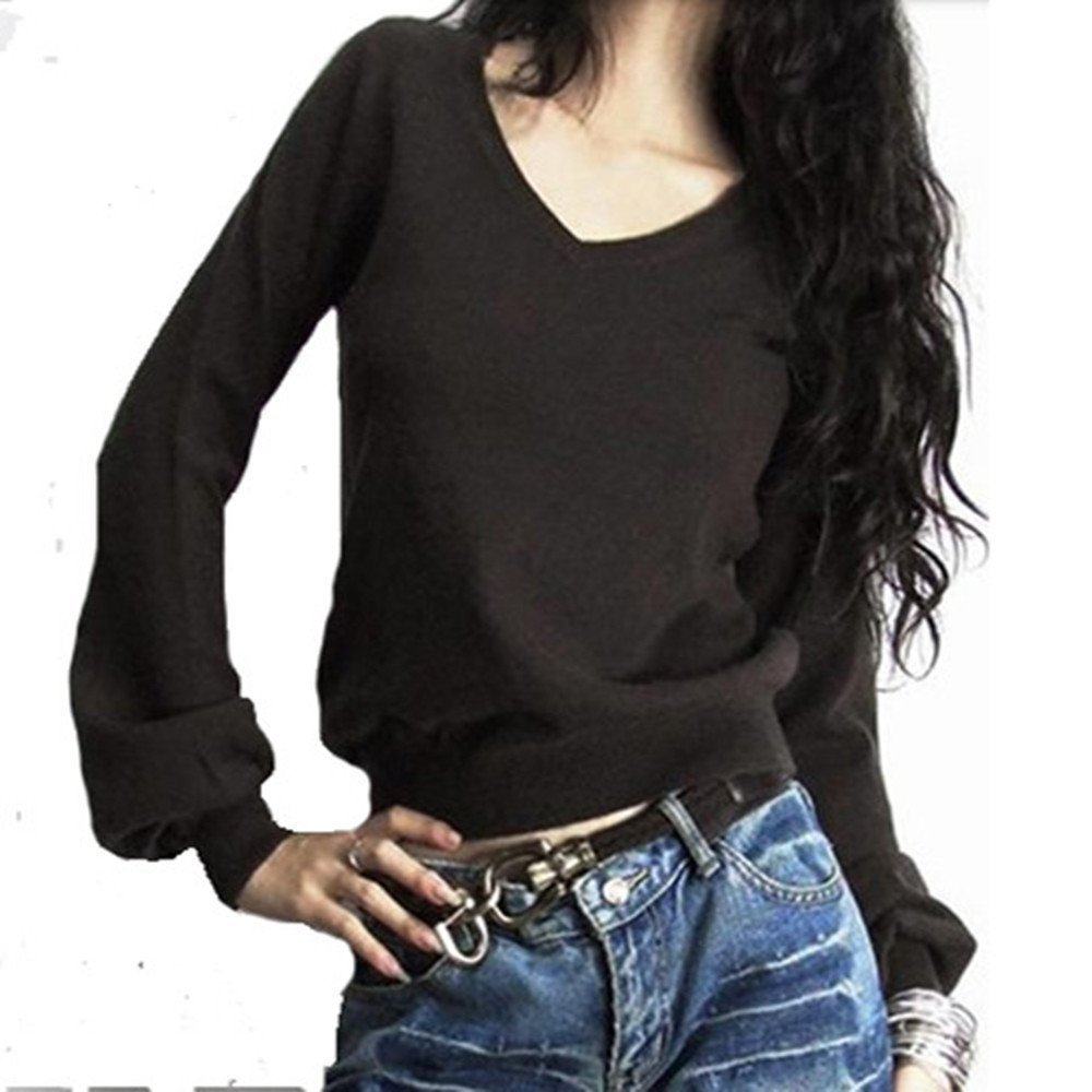 Chống mùa giải phóng mặt bằng 2018 mới mùa xuân và mùa thu của phụ nữ V-Cổ Đèn Lồng tay áo lỏng áo len dài tay đáy áo len