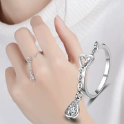 925 sterling bạc nữ phiên bản Hàn Quốc của thời trang hoang dã mở nhẫn nhẫn trang sức tay trang sức zircon thả nhẫn