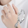 925 sterling bạc nữ phiên bản Hàn Quốc của thời trang hoang dã mở nhẫn nhẫn trang sức tay trang sức zircon thả nhẫn nhẫn kim cương tự nhiên