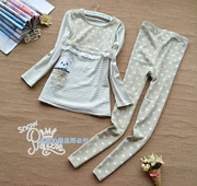 Mùa thu và mùa đông tình yêu Liujia L3388 dày Beibei cashmere bà mẹ cho con bú nhà ăn tháng quần áo mùa thu quần áo phù hợp với