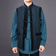 Sợi tơ tằm cao cấp cộng với áo khoác cotton Baifulong dày lụa jacquard nam Tang phù hợp với áo vest Tang quốc phục