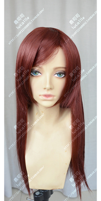 taobao agent Zyr Overwatch DVA Red Brown 60cm Middle long hair cos maid LOLIA daily Haraku cosplay wig