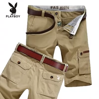 Playboy mùa hè bảy quần short nam quần 5 điểm quần yếm lỏng mùa hè bông bãi biển quần âu quần áo nam hàng hiệu