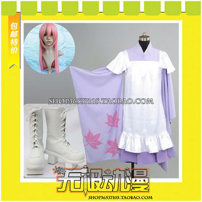 taobao agent Hatsune Vocaloid Qianben Sakura Patrol Yue Ruka Cosplay clothing free shipping+wig+shoes