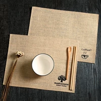 Nhật bản phong cách nghệ thuật cách nhiệt placemat vải hình chữ nhật bảng mat trái cây bát pad bảng vải món ăn mat coaster bông bộ đồ ăn mat khăn trải bàn vải canvas