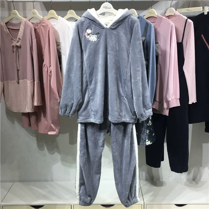Mang thai màu mùa thu và mùa đông Phụ nữ mang thai dịch vụ cho con bú phù hợp với flannel quần áo cho con bú YBT173800 - Giải trí mặc / Mum mặc