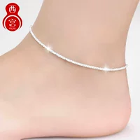 925 sterling bạc vòng chân nữ đơn giản dây xích gai khí tính ngọt ngào dễ thương chân Hàn Quốc quà tặng sinh nhật 7 điểm trang sức lắc chân nữ titan