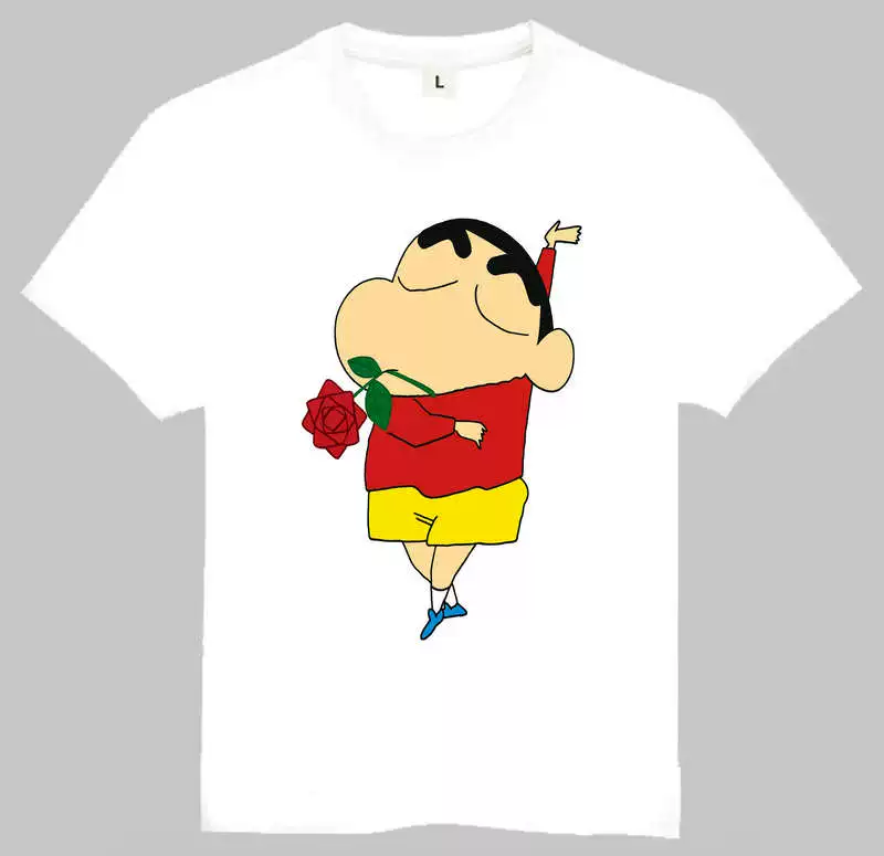 T-shirt Crayon Shin-Chan с набором непонятных символов