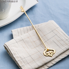 Мешалка 日本原装进口elfin手工不锈钢镀金创意咖啡具搅拌棒 钻石皇冠造型