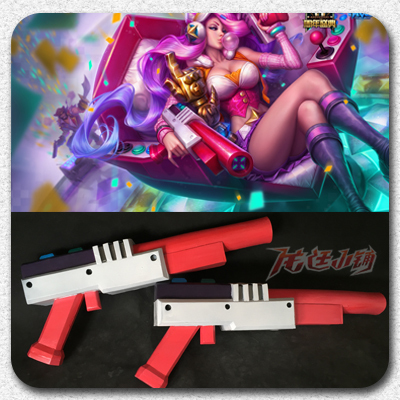 taobao agent 【Long court】League of Legends COSPLAY props/good lucky sister bounty video game goddess skin/double gun