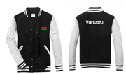 Vanuatu Flag Jacket Bộ đồ bóng chày Cotton đen Áo khoác bóng chày Áo len lông cừu - Áo khoác thể thao / áo khoác