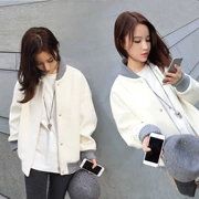 Mùa xuân và mùa thu và mùa đông phiên bản mới của Hàn Quốc của phụ nữ đồng phục bóng chày lỏng lẻo cộng với áo len dày nhung tinh khiết học sinh áo ngắn