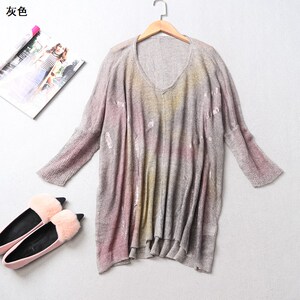 [Giảm giá 40%] 108558 Giải phóng mặt bằng mùa thu V-cổ dài tay áo dài áo len dài phía trước dài