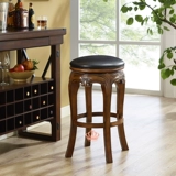 Spot деревянный лысый табурет Высокий стул Американский сплошной древесина европейская кожаная кожаная задница вращающаяся барная скамья