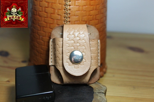 Кожаная зажигалка ручной работы, воловья кожа