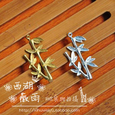 taobao agent Brass silver copper bamboo Chinese hairpin, accessory, 15×30mm