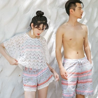 Cặp đôi cao cấp Hàn Quốc đồ bơi chia tay boxer bikini bốn mảnh nước hoa nhỏ bảo thủ ngực nhỏ tụ tập áo tắm phụ nữ - Vài đồ bơi 	đồ đôi đi biển cho mẹ và bé trai