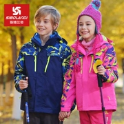 Sporland in áo khoác trẻ em ba trong một cho bé trai và bé gái cộng với quần áo ngoài trời hai mảnh bằng nhung