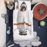 [SNURK ủy quyền chính thức] Hà Lan nhập khẩu trẻ em sản phẩm giường rocket sáng tạo quilt cover quilt sinh viên 	bộ chăn ga gối cho bé đi học	