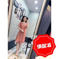2018 Yi Mei A82516 mùa hè mới Hàn Quốc nữ tính khí Mỏng mỏng dài ngắn tay đầm đích thực váy xinh