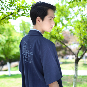 Trở lại Han Tang Jin Sai ban đầu hàng ngày Hanfu của nam giới truyền thống cp những người yêu thích thêu cặp nửa cánh tay mùa hè