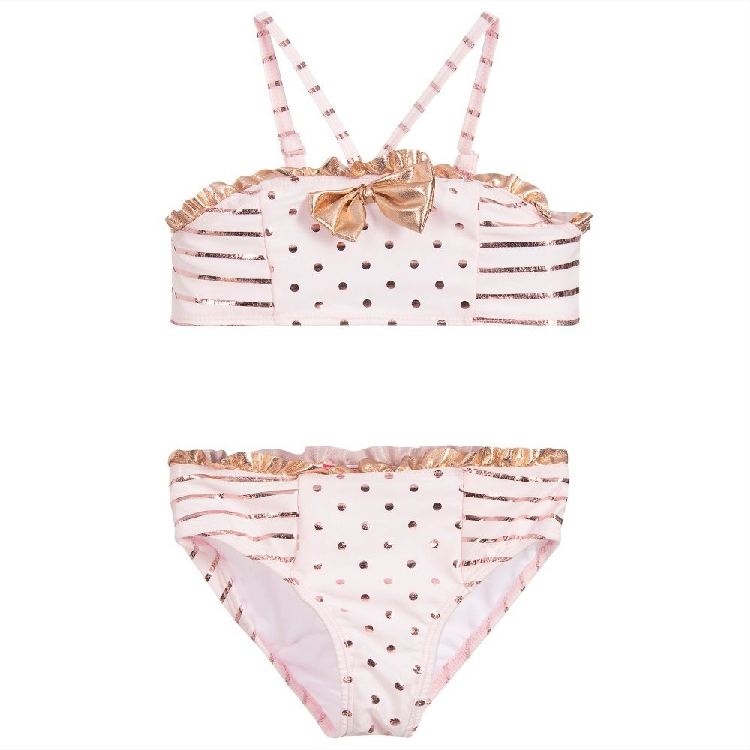 Anh mua áo tắm nữ 20 mùa hè Kate Mack vàng hồng UPF50 bộ bikini màu hồng xẻ tà áo tắm sexy - Đồ bơi trẻ em